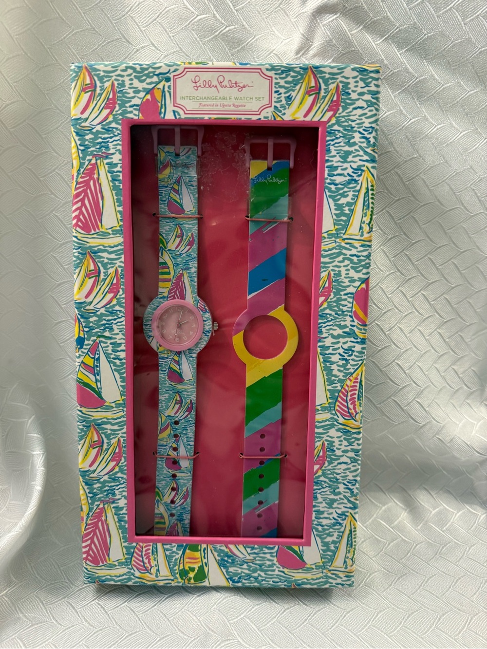 Lilly Pulitzer Multicolor Sailboat Interchangeable Watch Set